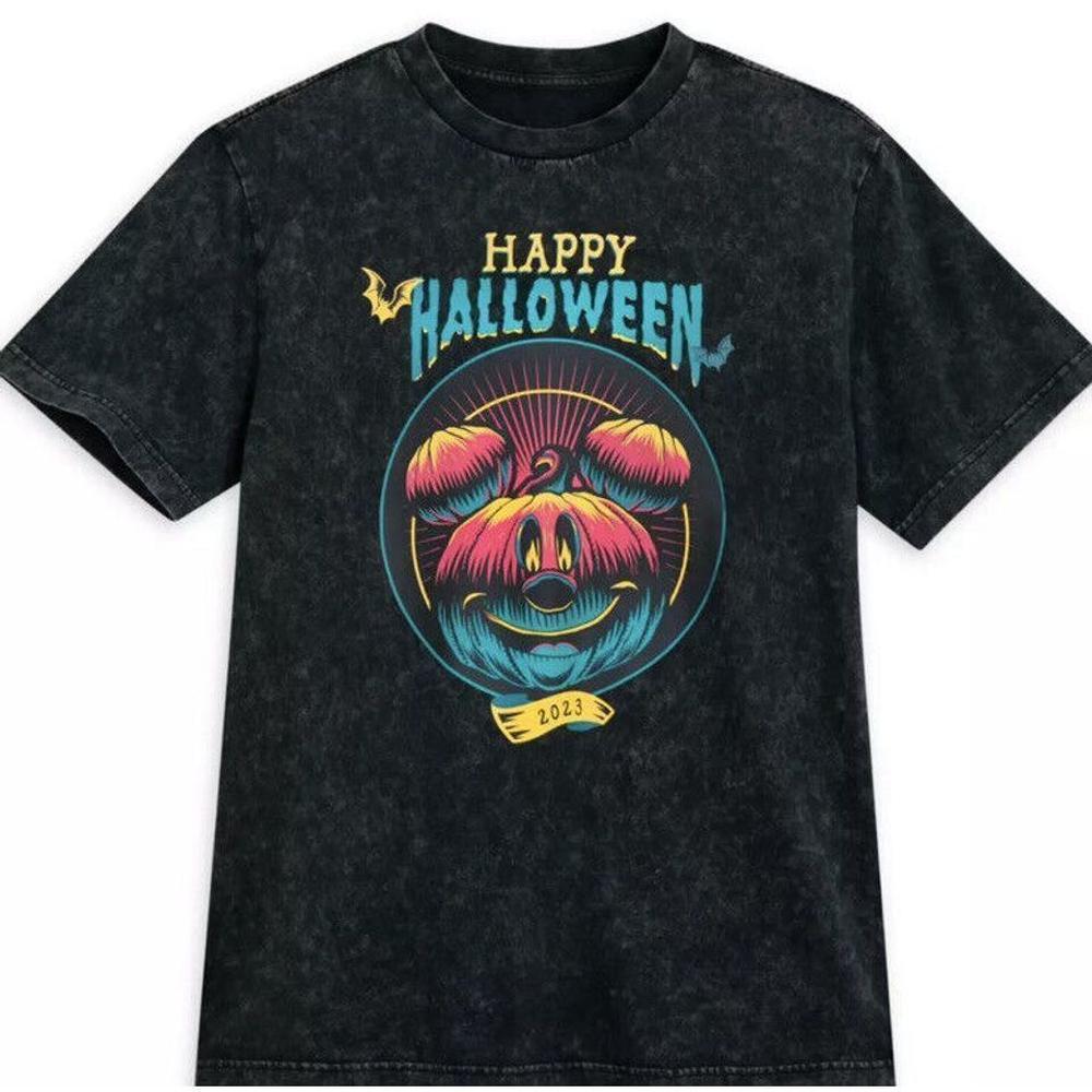 Disney Parks 2023 Happy Halloween Mickey Pumpkin Shirt